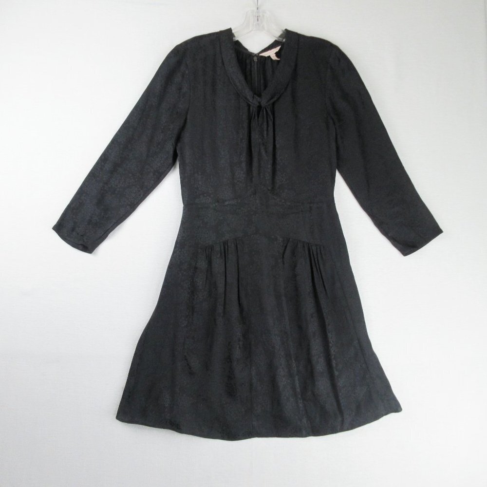 Rebecca Taylor Long Sleeve Silk Black Dress Size 4